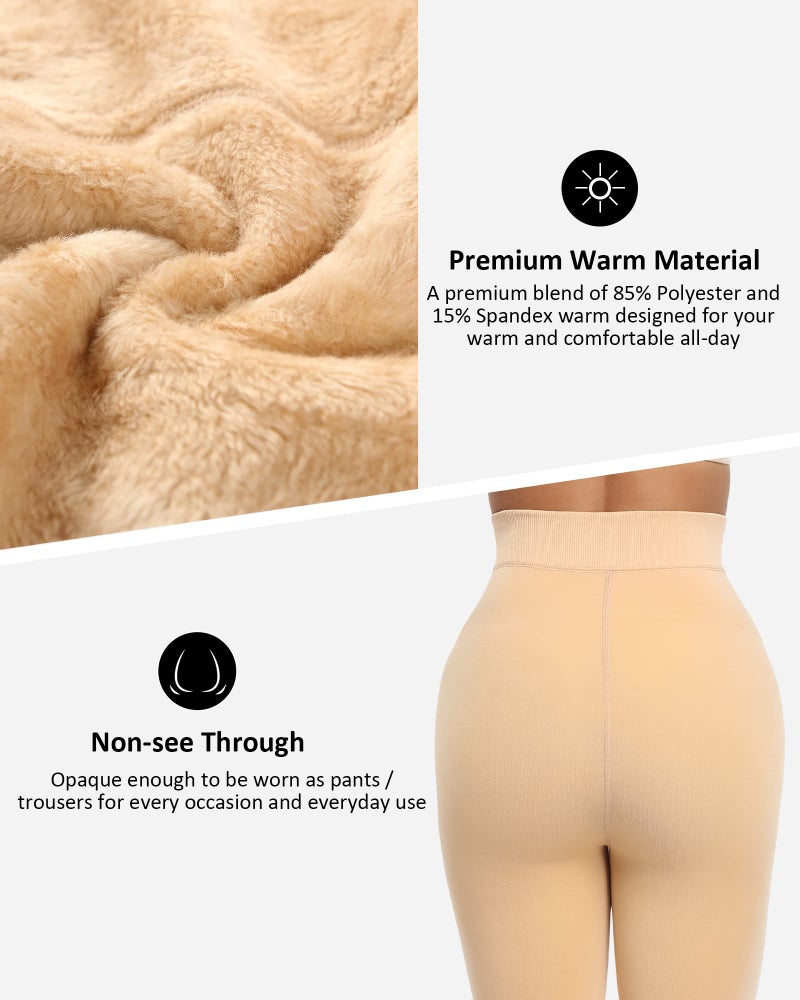 NORMOV Winter Warm Fleece Lined Leggings Women,Thick Thermal Velvet Tights (Skin-M/L) - Image 4